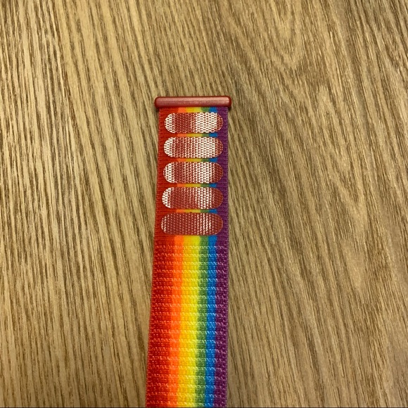 Set of 2 Rainbow Nylon  Watch Bands for Apple Smart Watch size 42mm-44mm - Picture 6 of 9